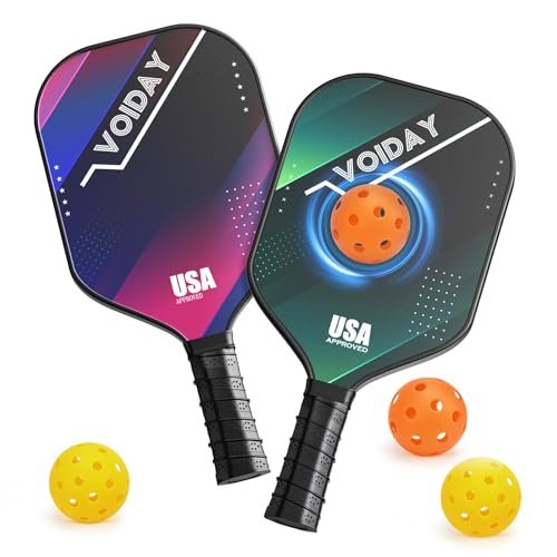 Pickleball Paddles Set of 2, USAPA Approved Fiberglass...
