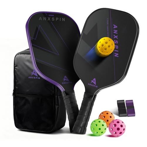 ANXSPIN Carbon Fiber Pickleball Paddles Set of Two T700