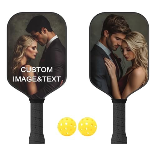 Custom Pickleball Paddles with Photo Text Logo, Glass Fiber.