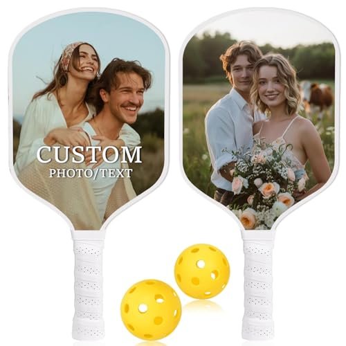 Custom Pickleball Paddles with Photo Text Logo,Fiber...