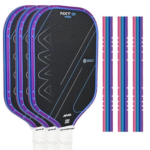 AMA SPORT Pickleball Paddle Edge Guard Tape, 3-Pack Purple...