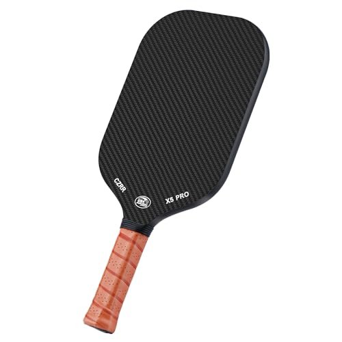 CZRR Pickleball Paddle, Edgeless Style 3K Raw Carbon Fiber.