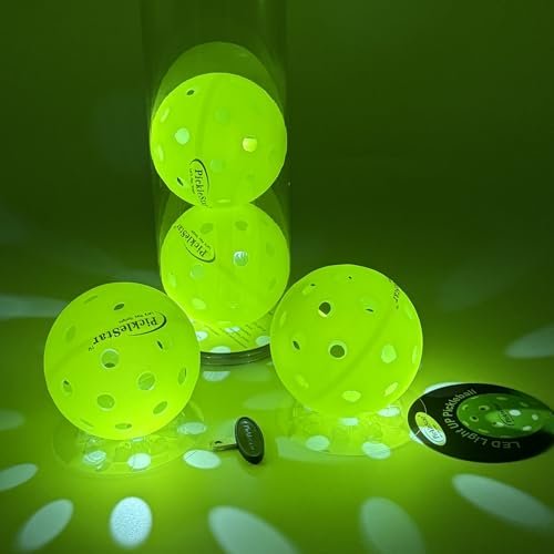 PickleStar Gen 2 Premium LED Pickleball Balls, 4 Pack.