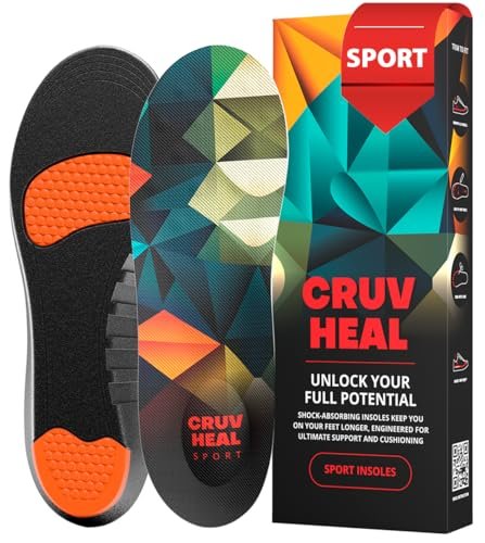 CRUVHEAL Sport Shock Absorbing Insoles - Basketball...