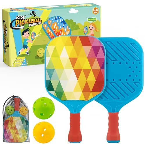 Foayex Kids Pickleball Paddles Set of 2, Lightweight...