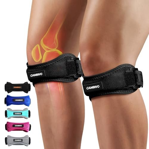 CAMBIVO 2 Pack Knee Braces for Women and Men Running.