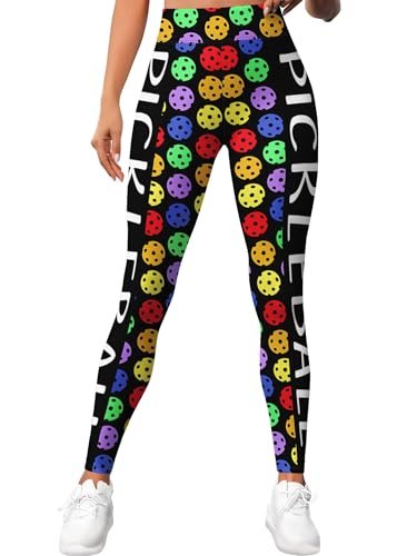 HIVICHI Printed Pickleball Leggings for Women Crazy Pattern...