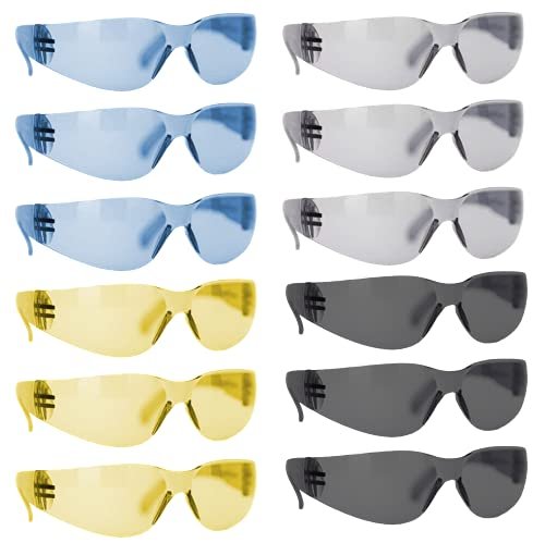 BISON LIFE Full Color Protective Safety Glasses, Impact...