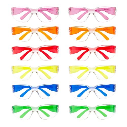 BISON LIFE Clear Lens Color Temple Protective Safety Glasses