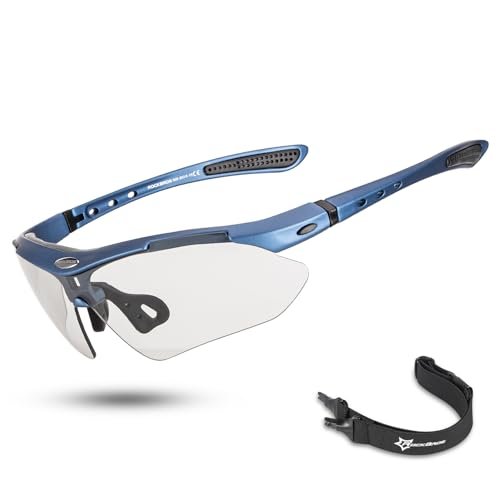 ROCKBROS Photochromic Sports Sunglasses Mens Pickleball...
