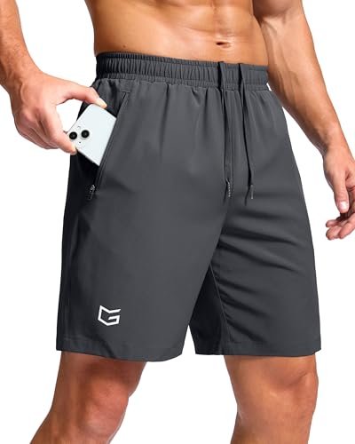 G Gradual Men's Athletic Running Shorts with Zipper Pockets.