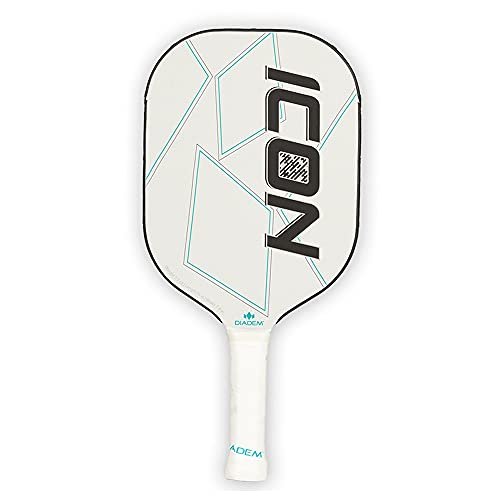 Diadem ICON Pickleball Paddle (White, Mid, 8oz) Graphite...