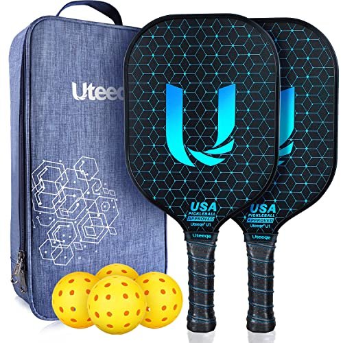 Uteeqe Pickleball Paddles Set of 2, Graphite, Thermoformed,...