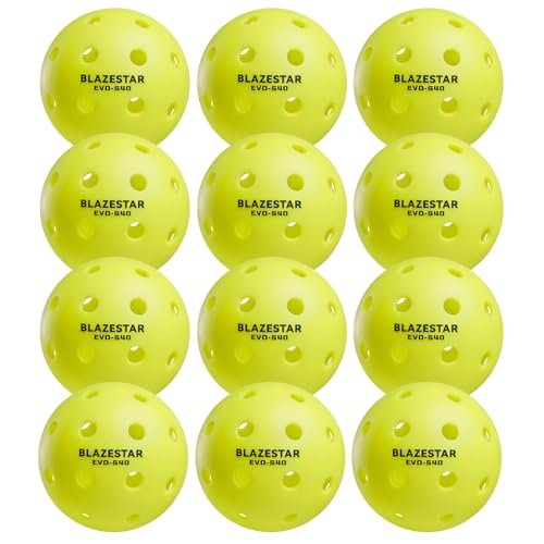 Ginullus X Blazestar Pickleball Balls 12 Pack, 40 Holes...