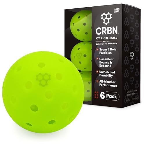 CRBN Pickleball - C40 Balls 6 Pack Outdoor Durable