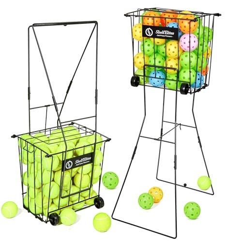 ShelfElites Ball Hopper Basket – Tennis & Pickleball Picker...