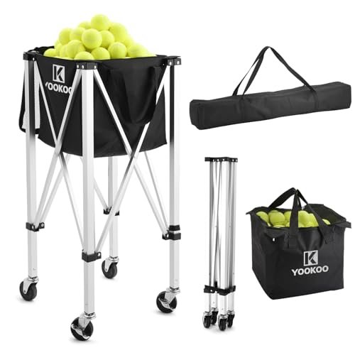 YooKoo Tennis Ball Hopper for 150 Balls, Training Cart.