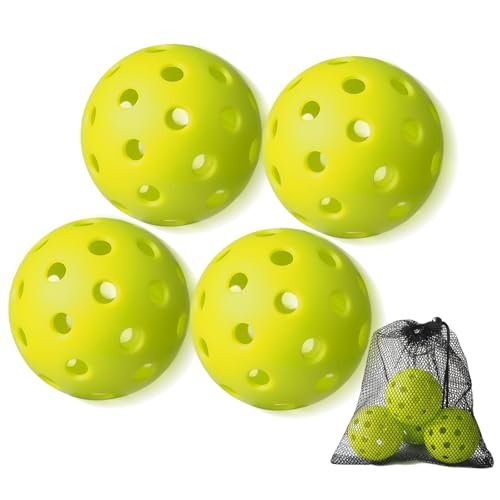 YHLOJIX 4 Pack Outdoor Pickleball Balls with Mesh Bag