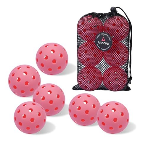 AILANFEI Pickleball Balls 6 Pack | 12 Pack Outdoor 40-Hole.