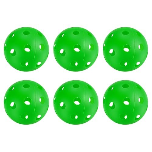PATIKIL Outdoor Pickleball Balls, 6 Pack, Grass Green, 26...