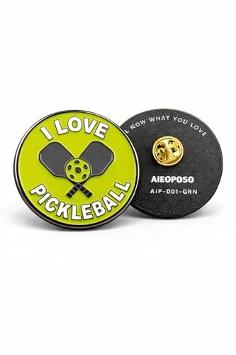 AIEOPOSO Pickleball Gifts Metal Pin Badge – “I Love...