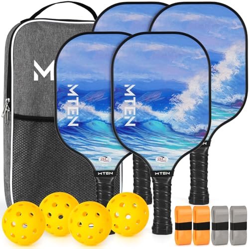Pickleball Paddles Set of 4, USAPA Approved Fiberglass...