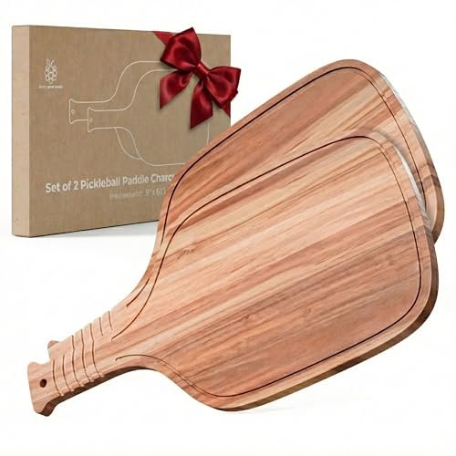 New – Set of 2 Pickleball Paddle Boards Acacia Wood