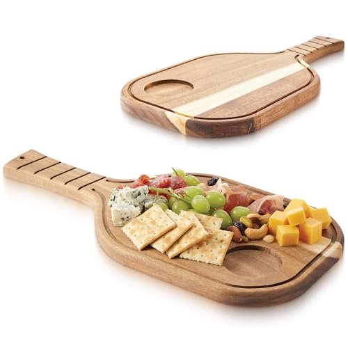 OOZi Pickleball Charcuterie Board – Paddle-Shaped Wooden...
