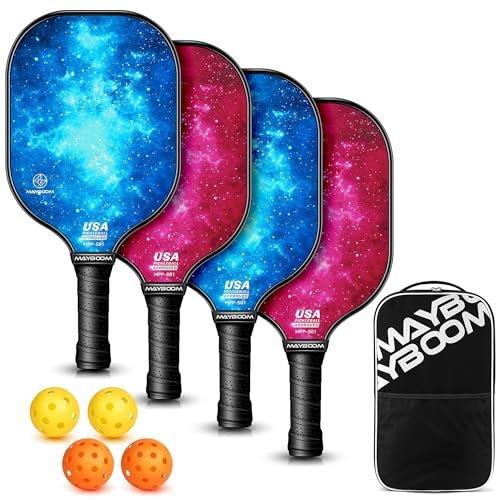 Pickleball Paddles Set of 2 or 4, USAPA Fiberglass Rackets.