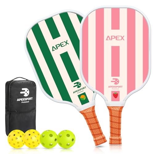 Pickleball Paddles Set of 2, USAPA Approved Fiberglass...
