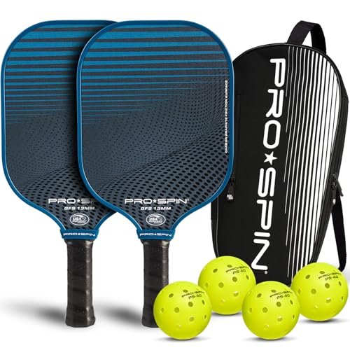 PRO-SPIN Carbon Fiber Pickleball Paddles Set of Two with Bag