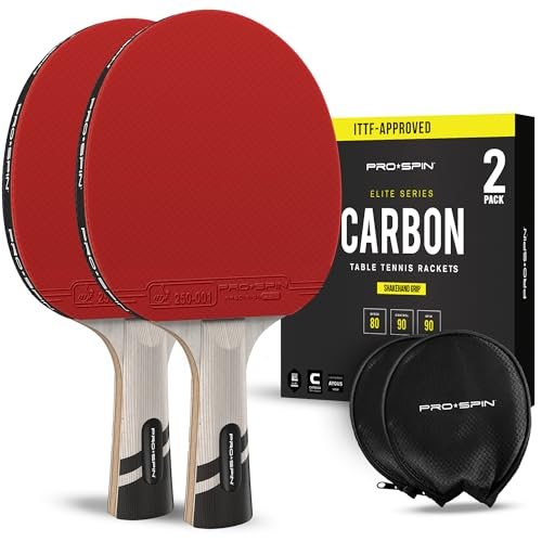 PRO-SPIN Ping Pong Paddles – ITTF Approved Carbon Fiber...