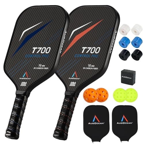 Pickleball Paddles Set of 2,Carbon Pickleball Paddle 3K Raw...