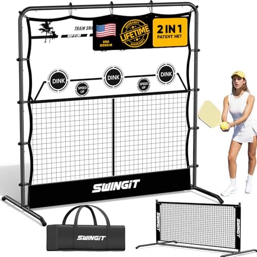 Portable Pickleball Rebounder Net, 3in1 Solo Training...