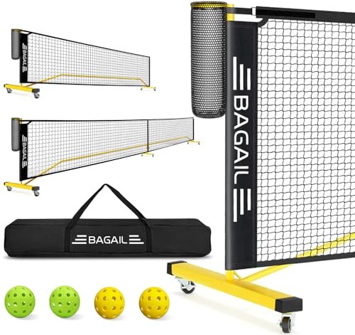 BAGAIL Portable Pickleball Net Set with Wheels, Regulation...