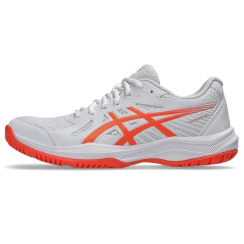 ASICS Women's Upcourt 6 Volleyball Shoes, 8, White/Vivid...
