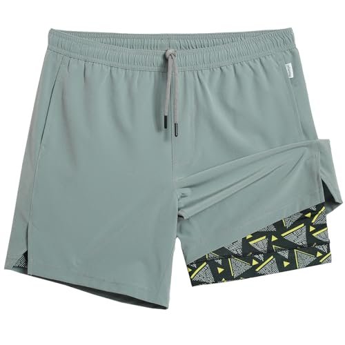 maamgic Gym Shorts for Men 7 inch Quick Dry Liner.
