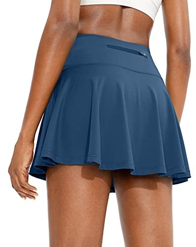 SANTINY Pleated Tennis Skirt for Women with 4 Pocket Golf