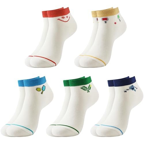 Moyel Pickleball Gifts for Women 5 Pairs Funny Ankle Socks.