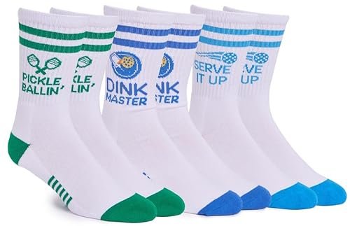 SOCKTOWN Performance Pickleball Crew Socks Mens 3 Pack