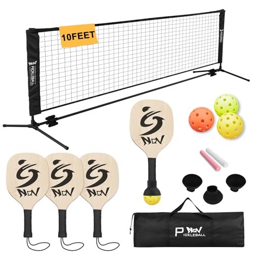 NQV Pickleball Set with Net,10FT Half Court Portable Kit.