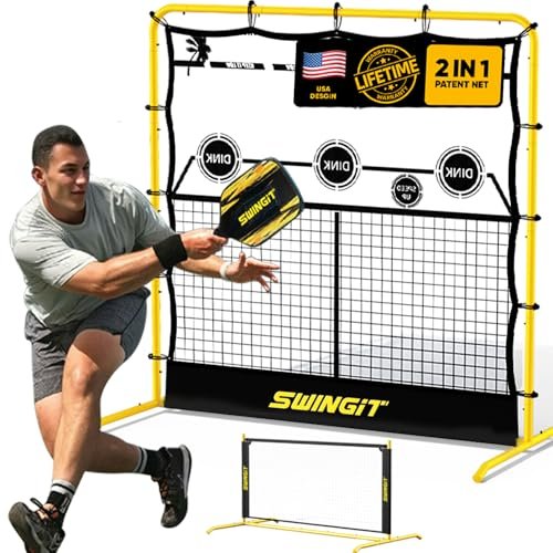 Portable Pickleball Training Net, 2in1 Solo Rebounder for...