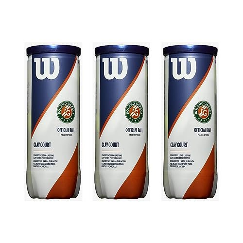 Wilson Roland Garros Clay Court Tennis Ball 3-Can Pack.