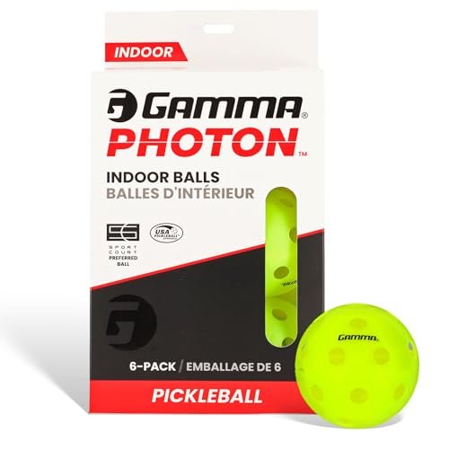 Gamma Photon Indoor Pickleballs Pack of 6, USAPA Approved.