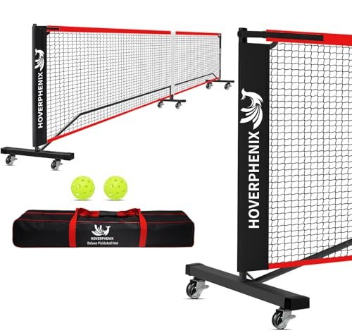 Portable Pickleball Net with Wheels, 22FT Regulation Size.