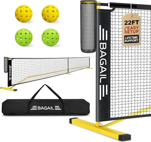 BAGAIL Portable Pickleball Net Set, 22 FT Regulation Size