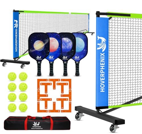 Pickleball Net Set with Wheels, Portable Pickleball Net Kit.