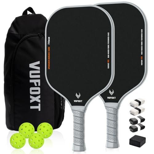 Pickleball Paddles Set of 2, Lightweight Raw Carbon Fiber...