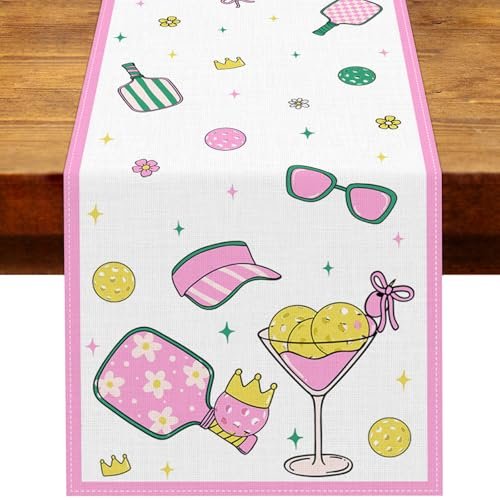 Heyfary Pickleball Party Decorations Table Runner Pink...