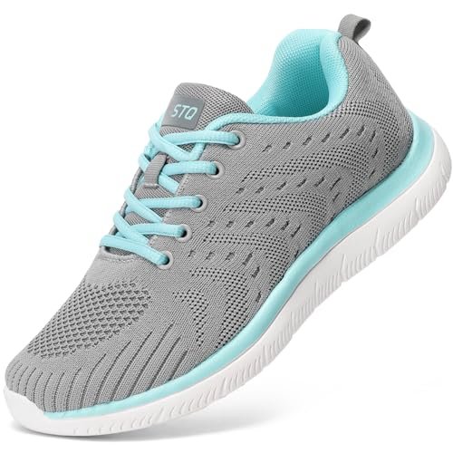 STQ Walking Shoes Women Sneakers Lightweight Lace Up